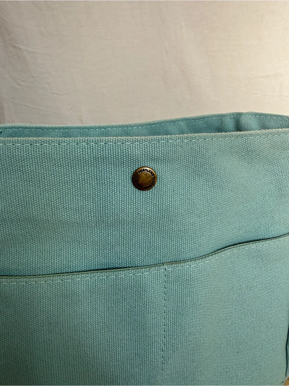 Portland Leather Light Teal Canvas Tote Organizer Bag - Picture 4 of 8